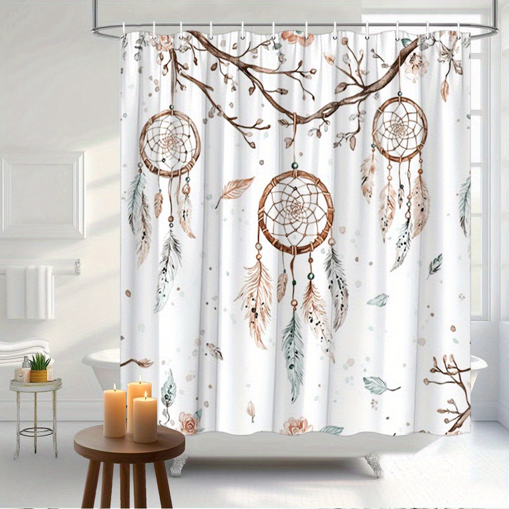 Interior Design Whimsical - Dreamcatcher Feathers Shower Curtain Boho Style