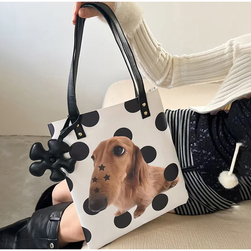 Interior Design Whimsical - Japanese Prints Cute Dog Pattern Tote