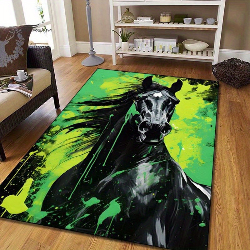 Abstract Horse Rug in Green an – Interior Design Elements Bewertung und Preis