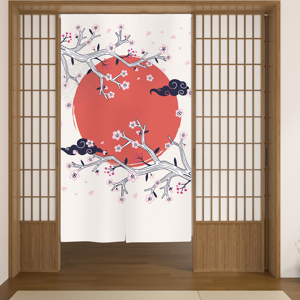 Japanese Door Curtain Cherry B – Interior Design Zen Style Bewertung und Preis