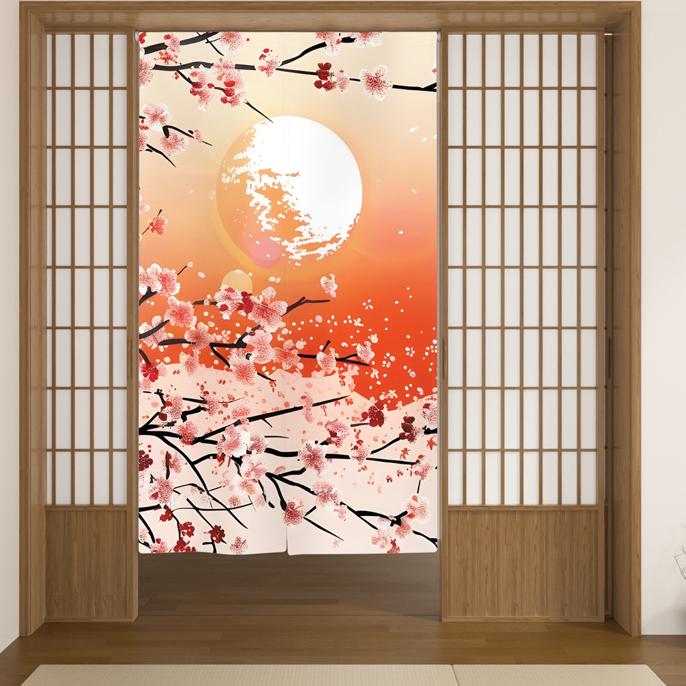 Japanese Door Curtain Cherry B – Interior Design Zen Style Bewertung und Preis