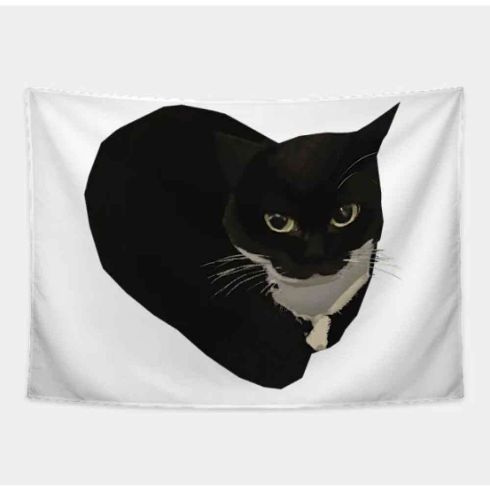 Black Cat Portrait Tapestry  W – Interior Design Whimsical Bewertung und Preis