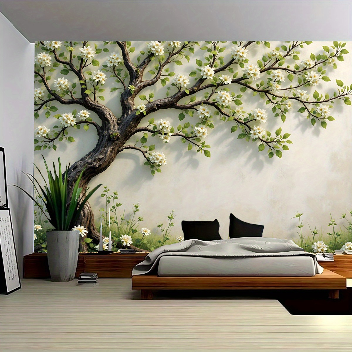3D Blossoming Tree Wall Mural  – Interior Design Zen Style Bewertung und Preis