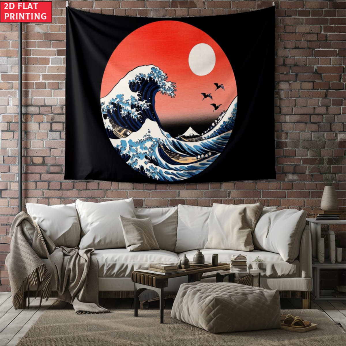 unframed Japanese Wave Sunset  – Interior Design Zen Style Bewertung und Preis