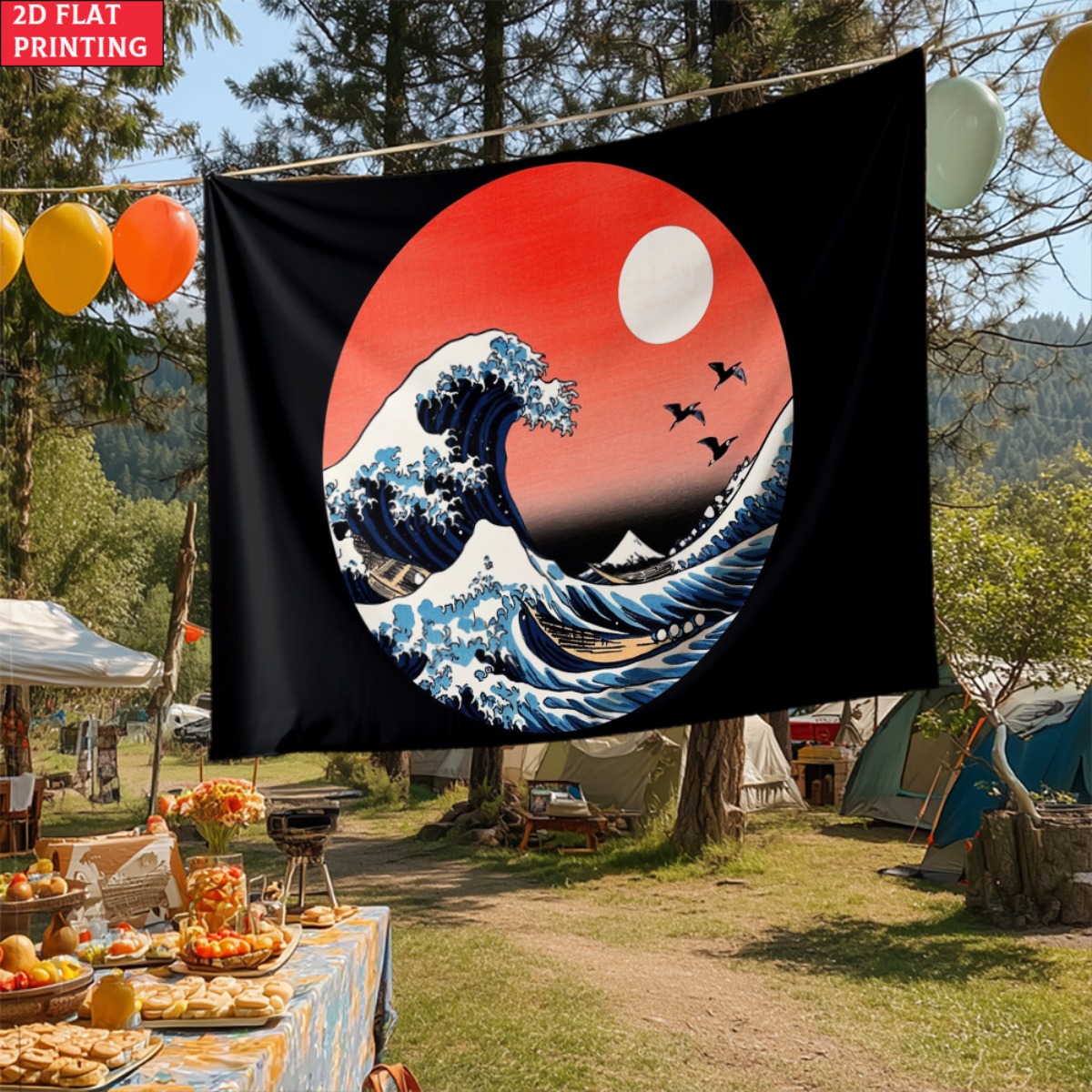 unframed Japanese Wave Sunset  – Interior Design Zen Style Bewertung und Preis